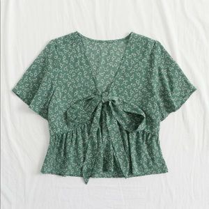 Floral Knot Front Blouse